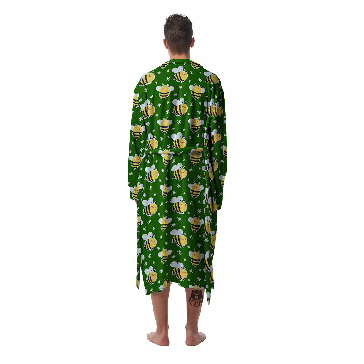 Bee Cute Honey Print Pattern Men's Robe-grizzshop