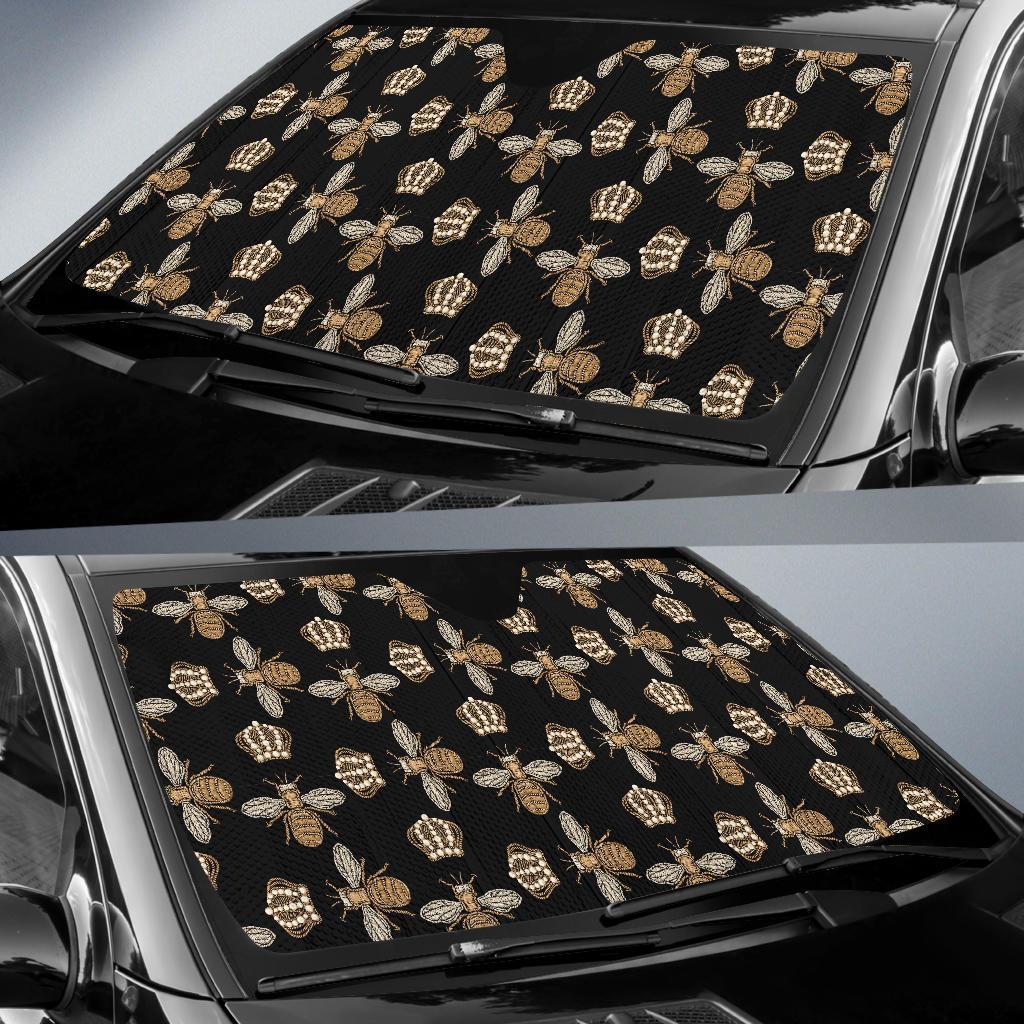 Bee Honey Gifts Pattern Print Car Sun Shade-grizzshop