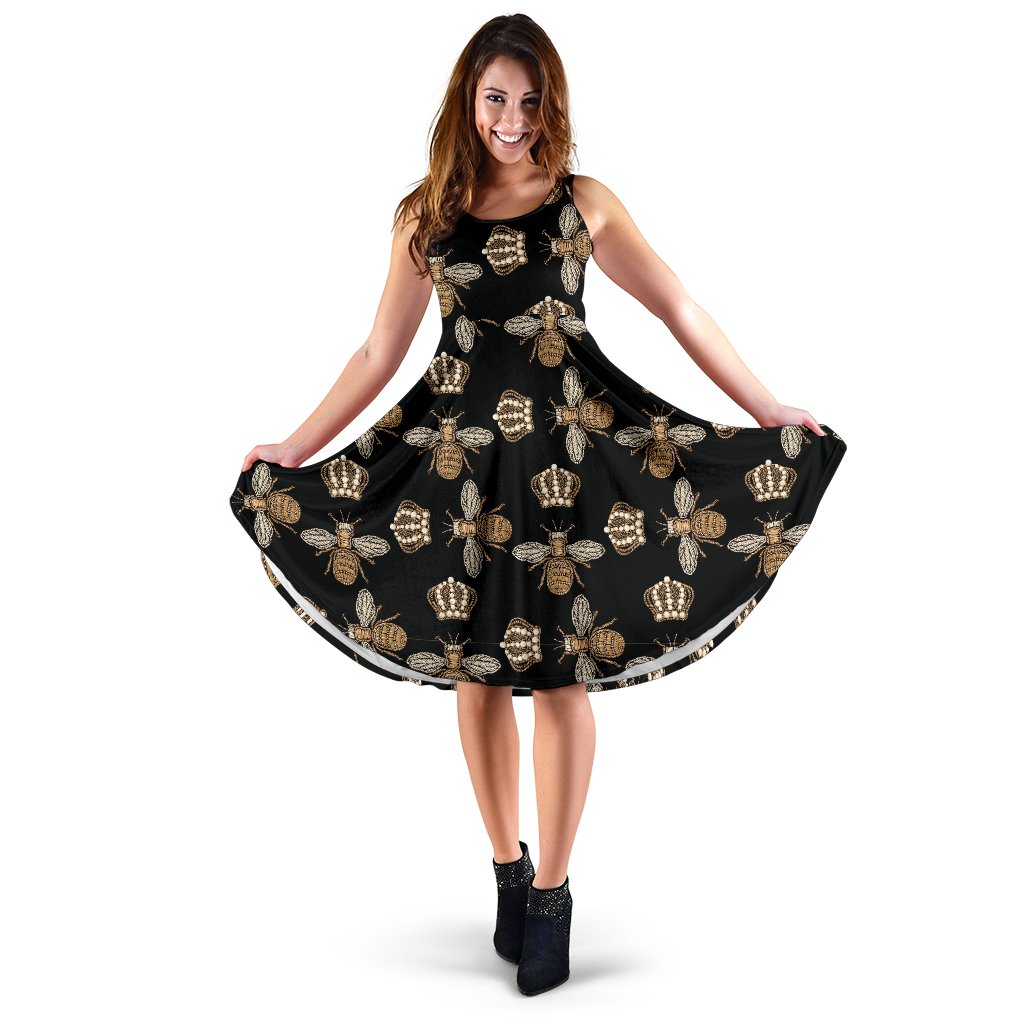 Bee Honey Gifts Pattern Print Dress-grizzshop