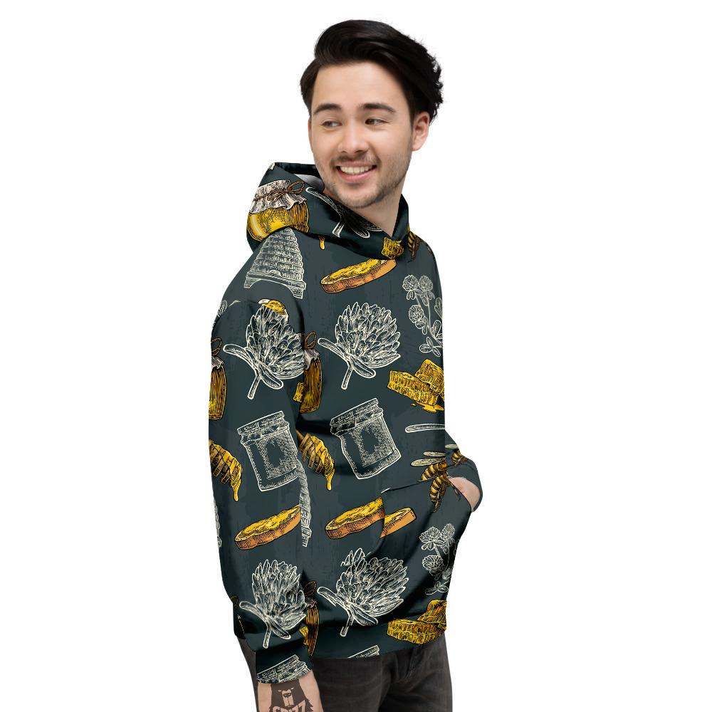 Bee Honey Vintage Print Pattern Men's Hoodie-grizzshop