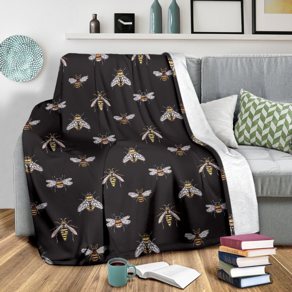 Bee Lovers Honey Gifts Pattern Print Blanket-grizzshop