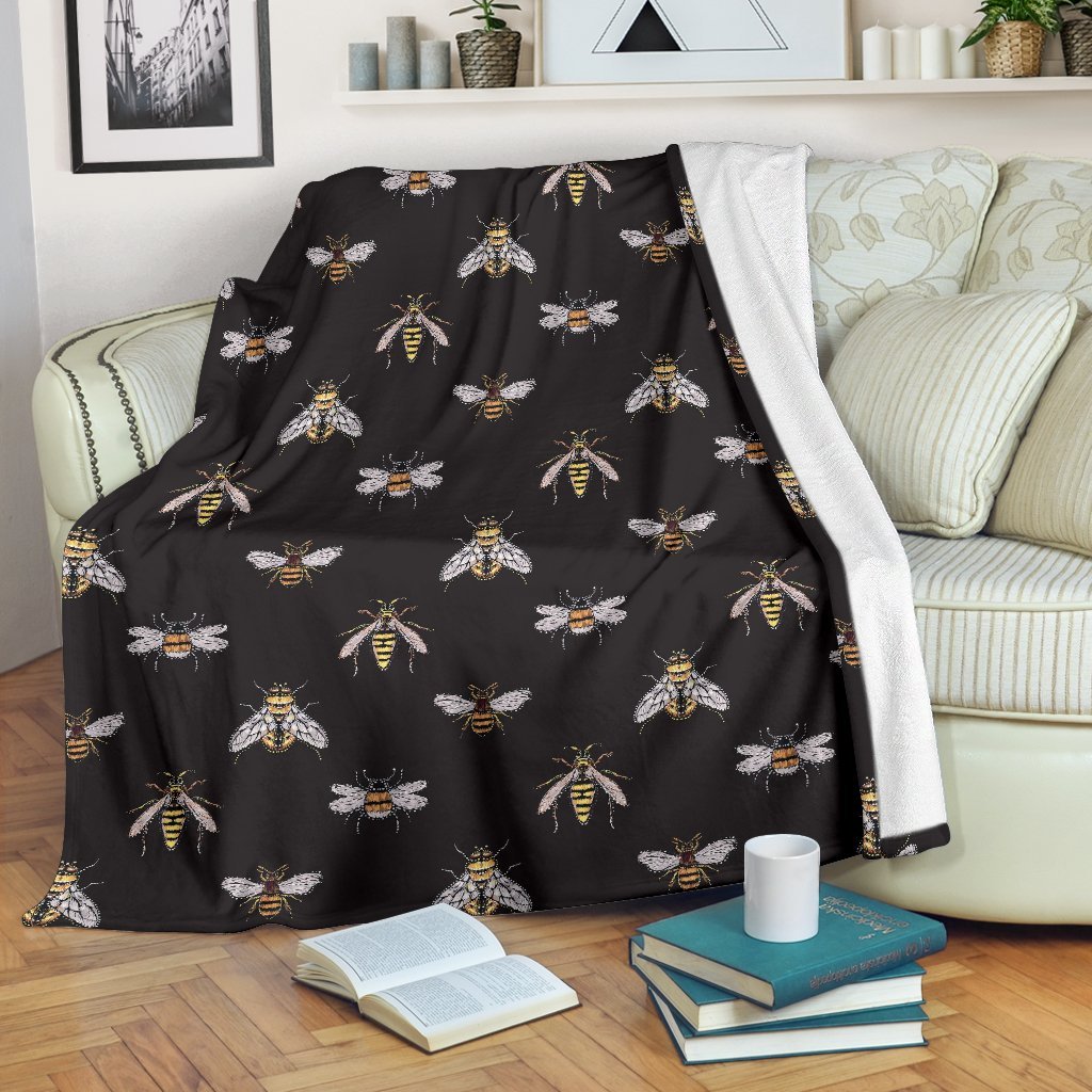 Bee Lovers Honey Gifts Pattern Print Blanket-grizzshop