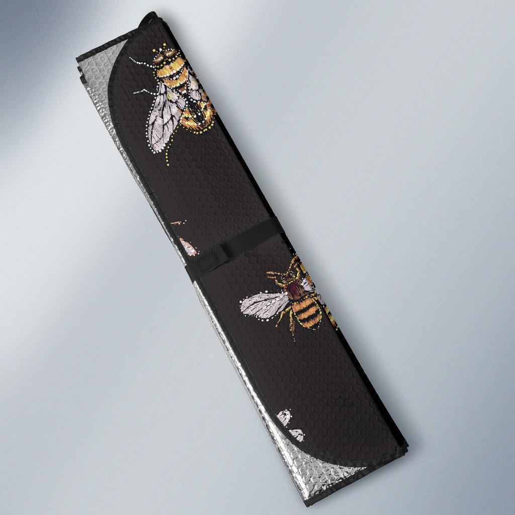 Bee Lovers Honey Gifts Pattern Print Car Sun Shade-grizzshop