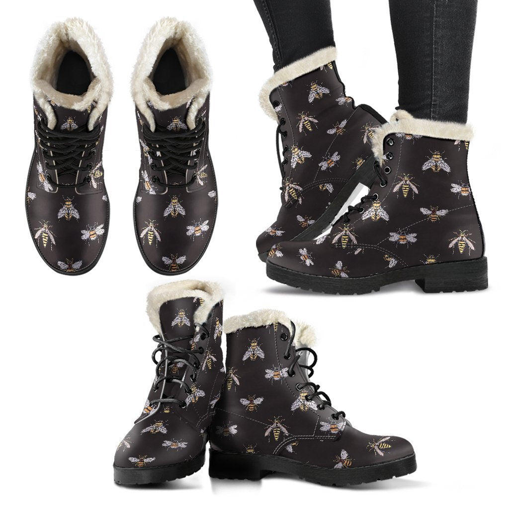 Bee Lovers Honey Gifts Pattern Print Comfy Winter Boots-grizzshop