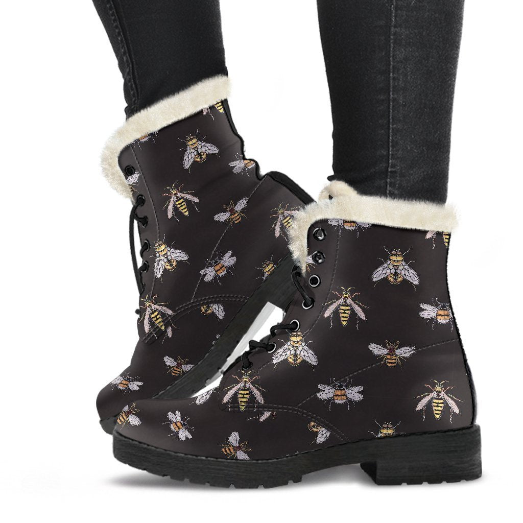Bee Lovers Honey Gifts Pattern Print Comfy Winter Boots-grizzshop