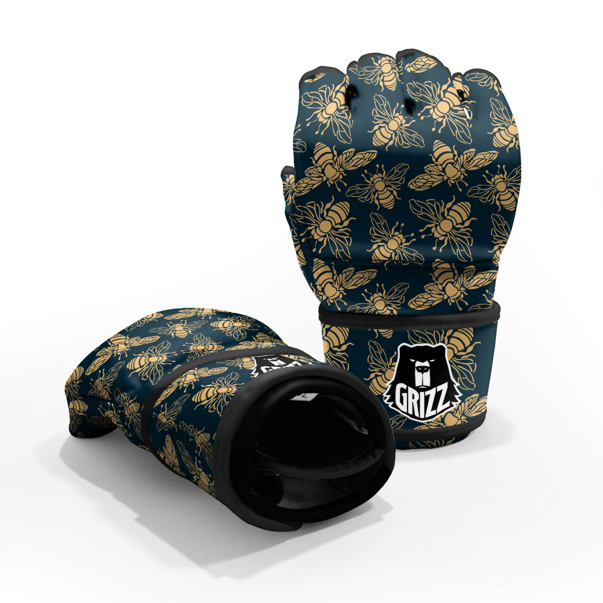 Bee Vintage Print Pattern MMA Gloves-grizzshop