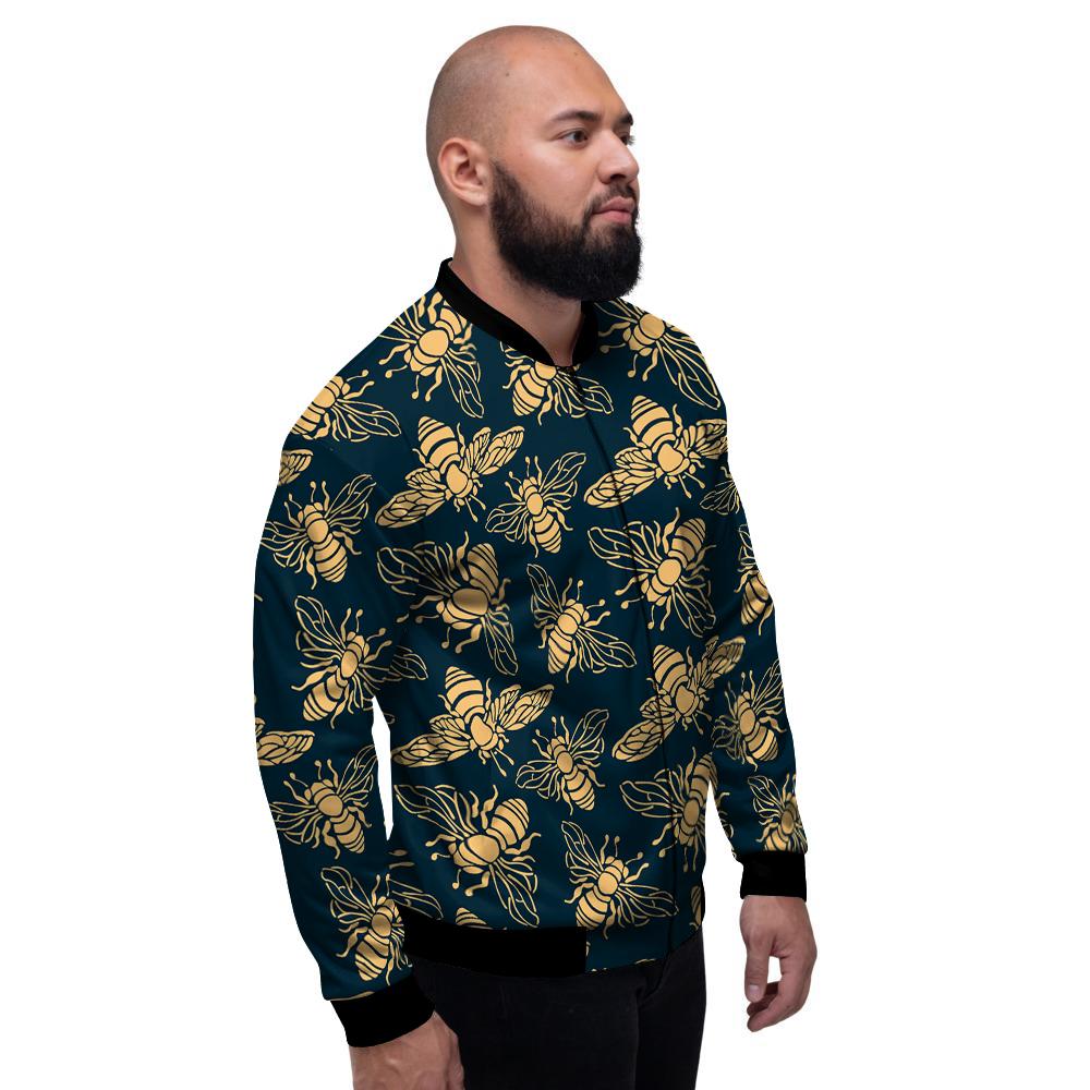 Bee Vintage Print Pattern Men's Bomber Jacket-grizzshop