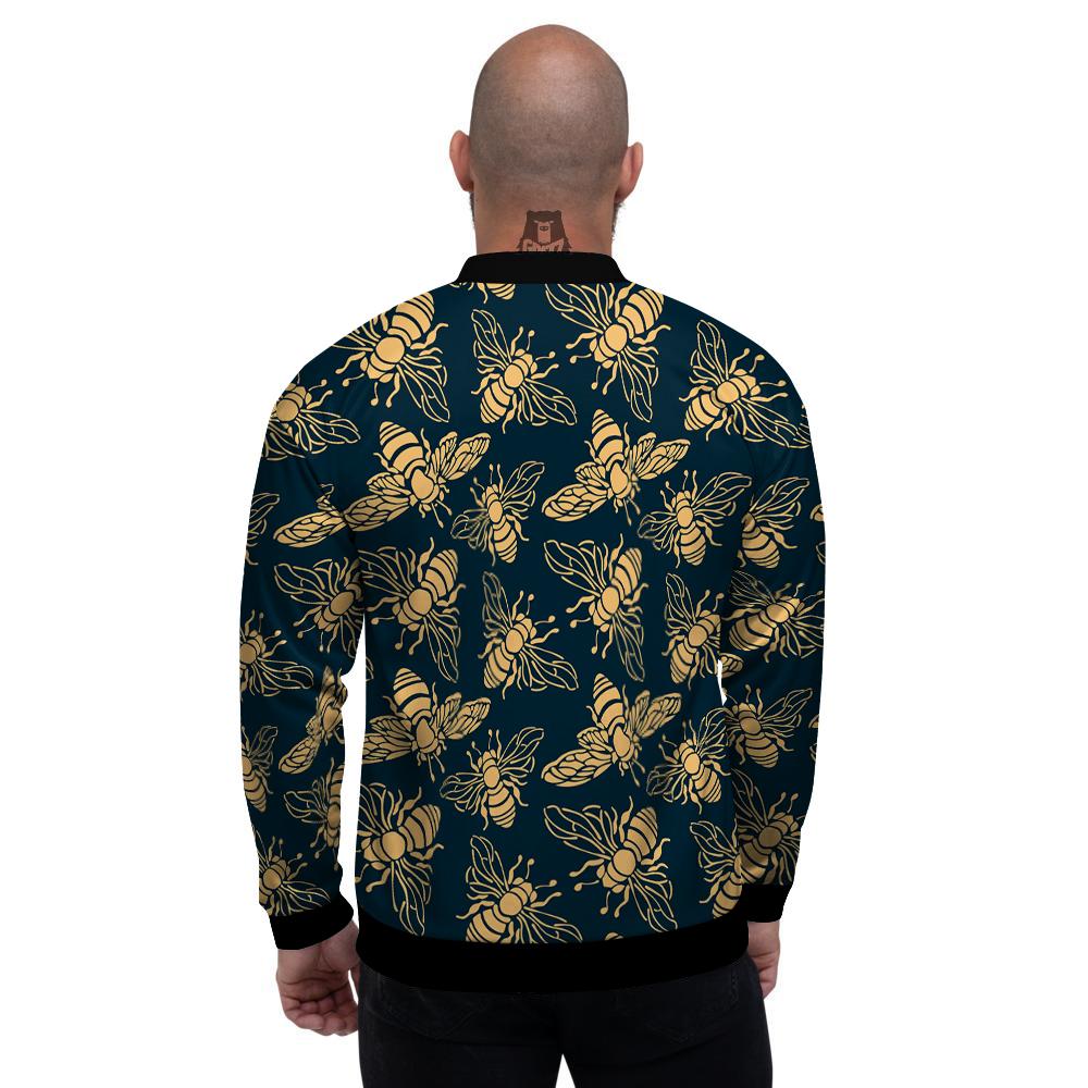 Bee Vintage Print Pattern Men's Bomber Jacket-grizzshop
