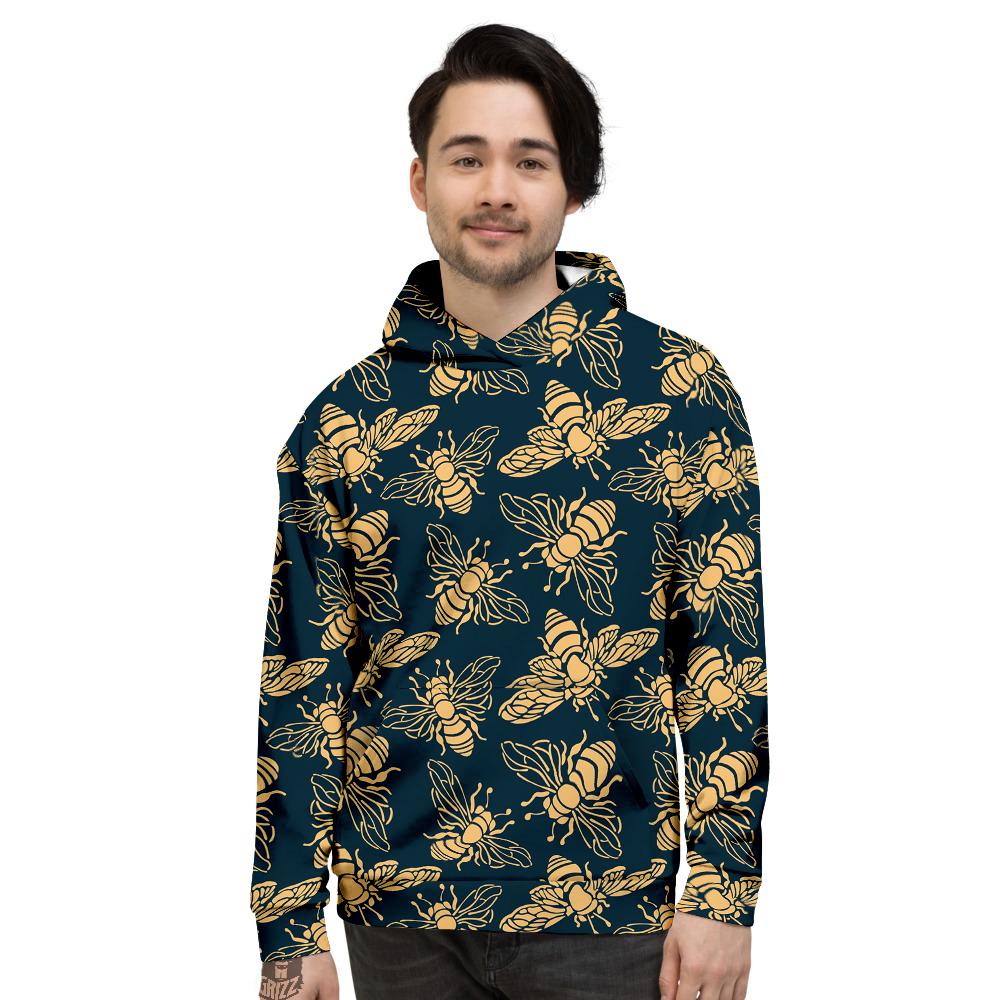 Bee Vintage Print Pattern Men's Hoodie-grizzshop