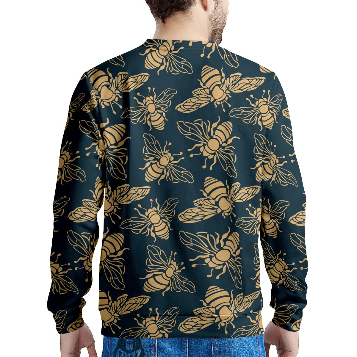 Bee Vintage Print Pattern Men's Sweatshirt-grizzshop