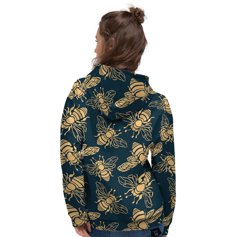 Bee Vintage Print Pattern Women's Hoodie-grizzshop
