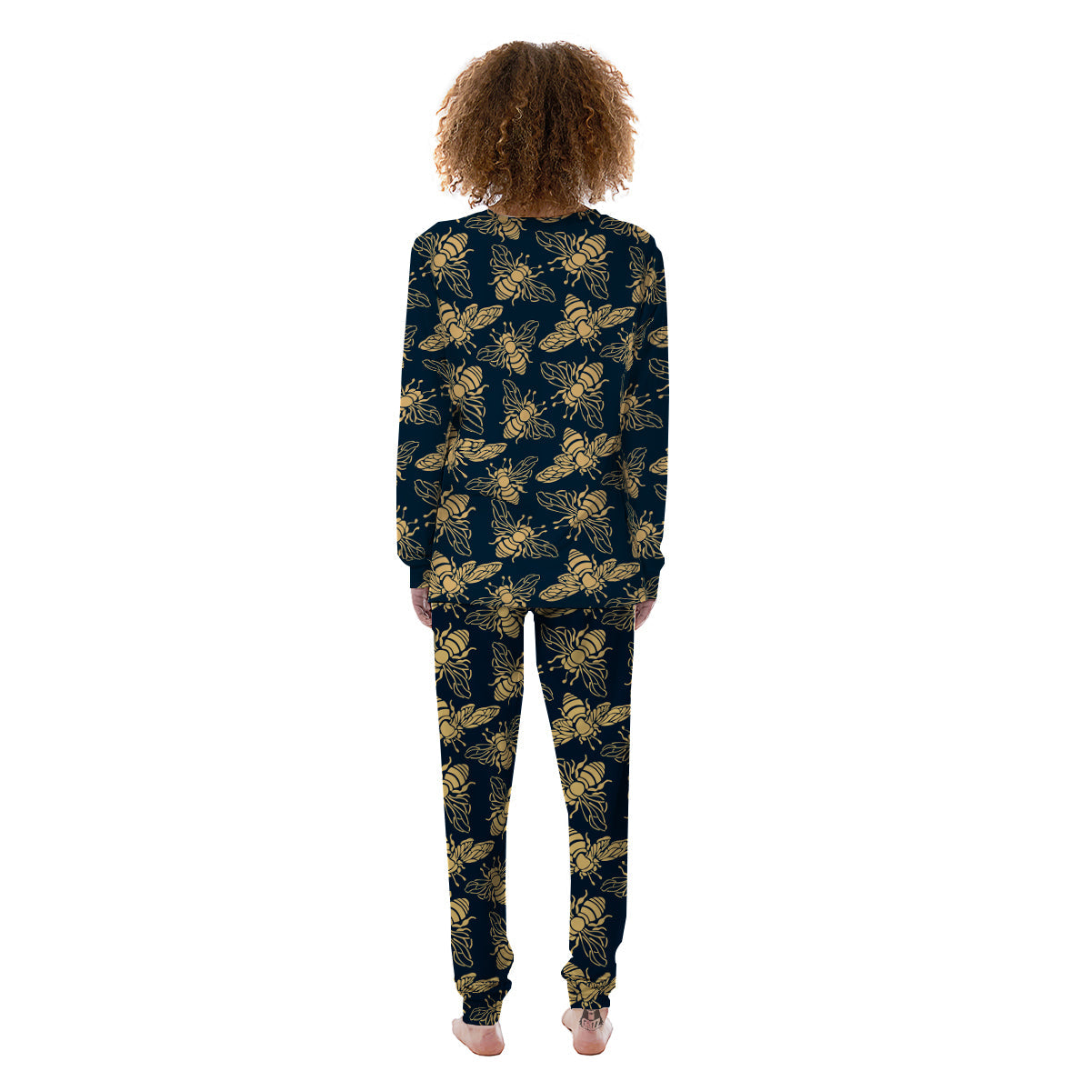 Bee Vintage Print Pattern Women's Pajamas-grizzshop