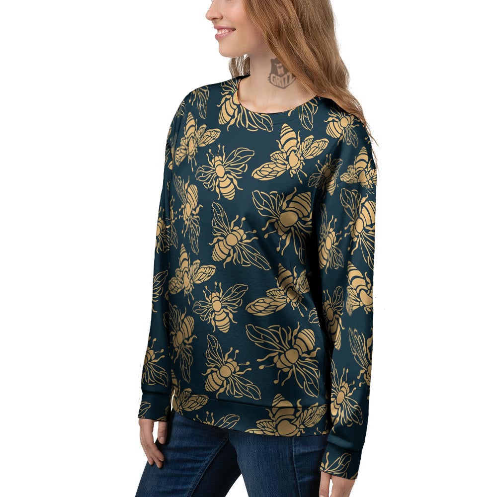 Bee Vintage Print Pattern Women's Sweatshirt-grizzshop