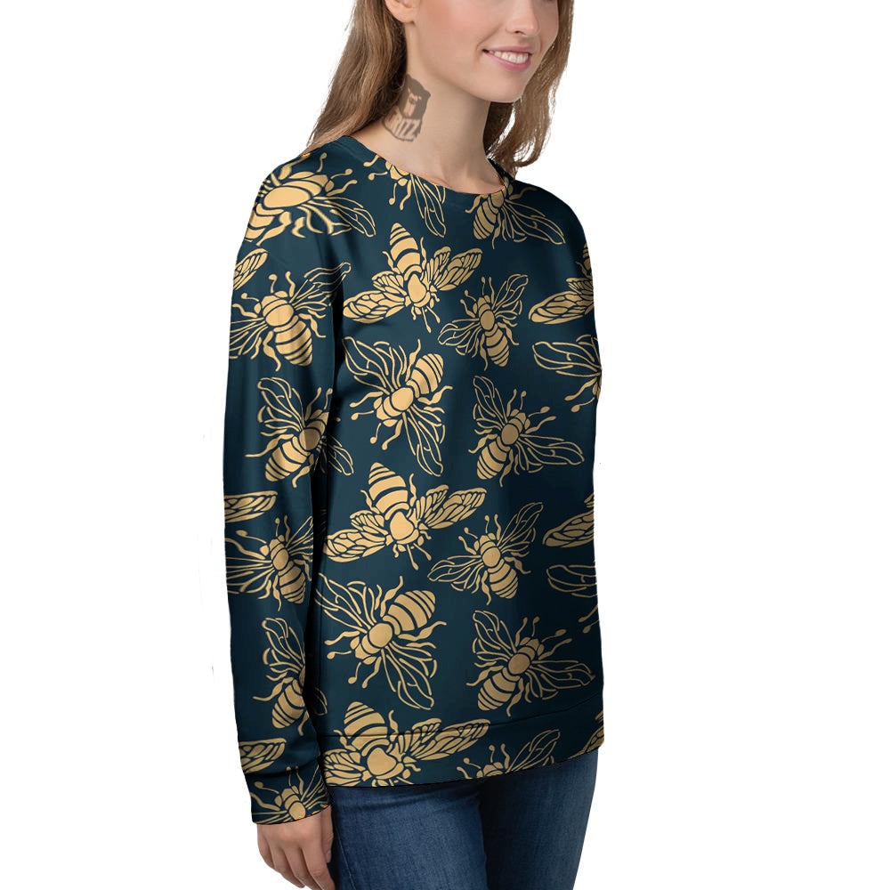 Bee Vintage Print Pattern Women's Sweatshirt-grizzshop