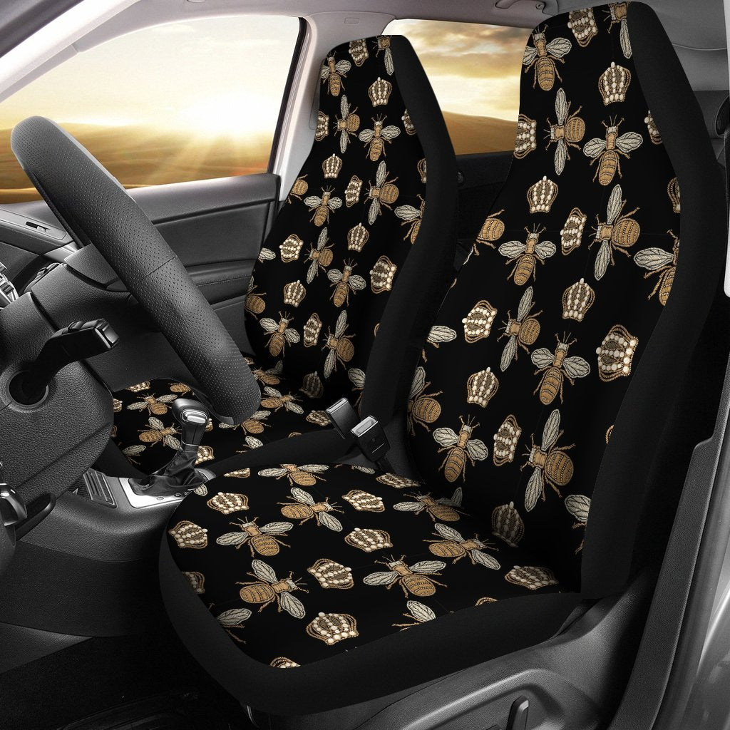 Bee Honey Gifts Pattern Print Universal Fit Car Seat Cover-grizzshop