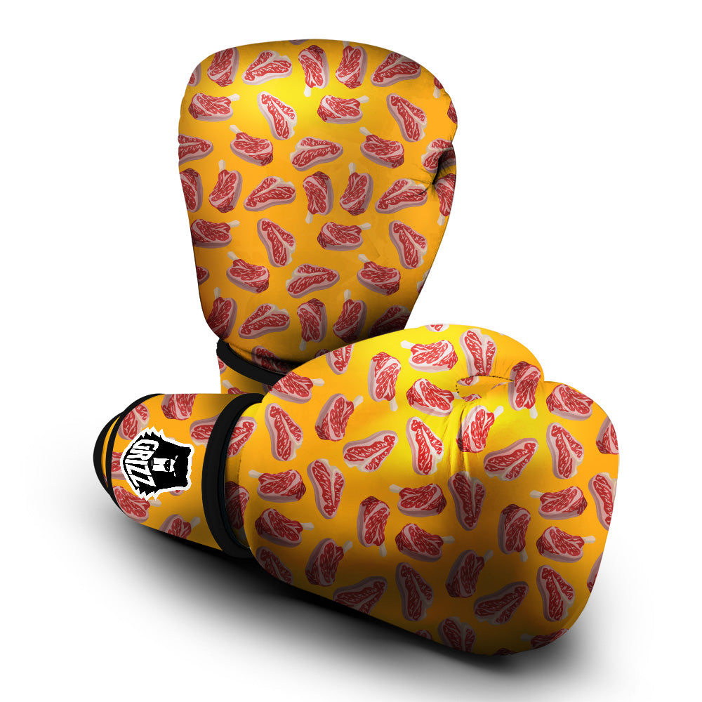 Beef Meat Steak Print Pattern Boxing Gloves-grizzshop