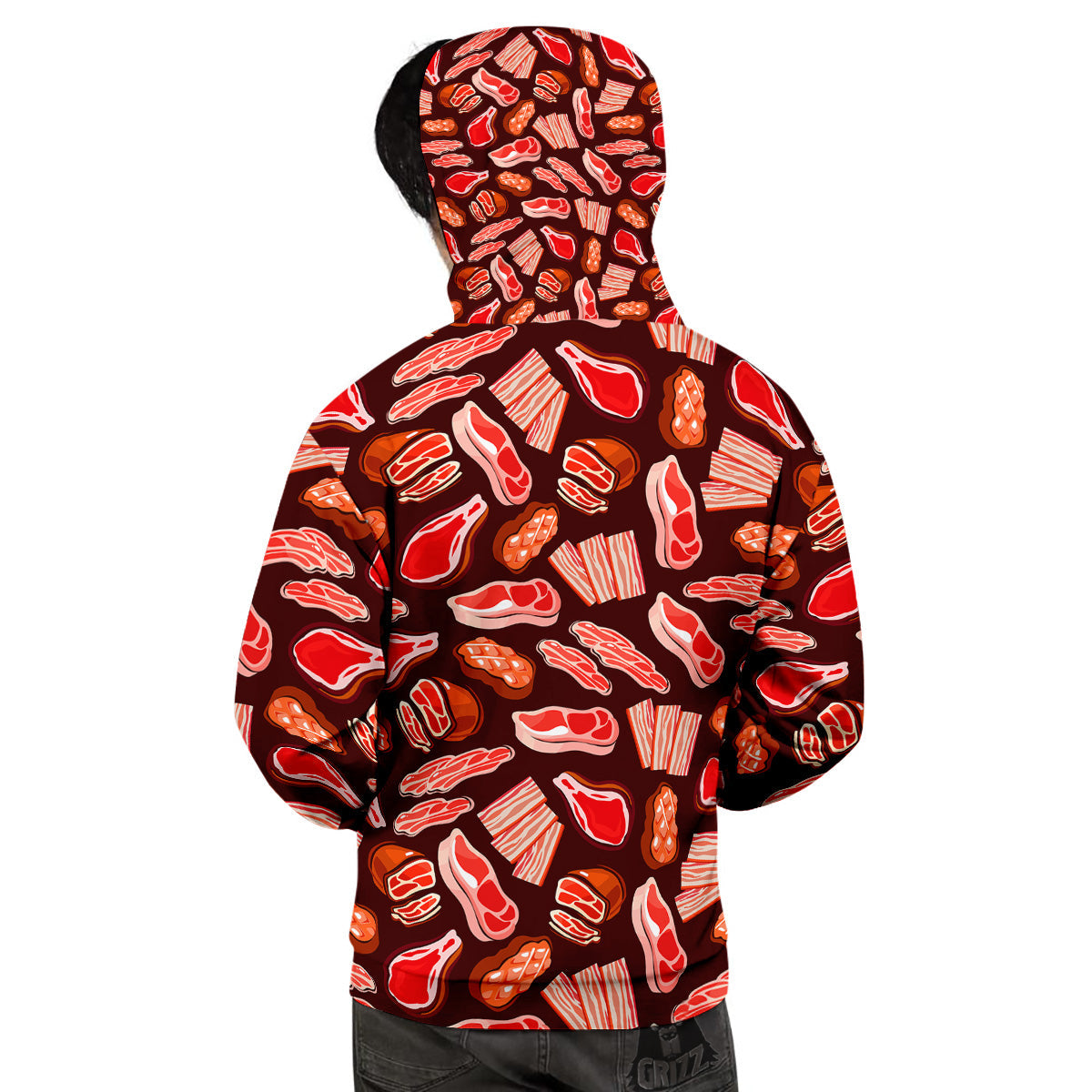 Beef Steaks Print Pattern Men's Hoodie-grizzshop