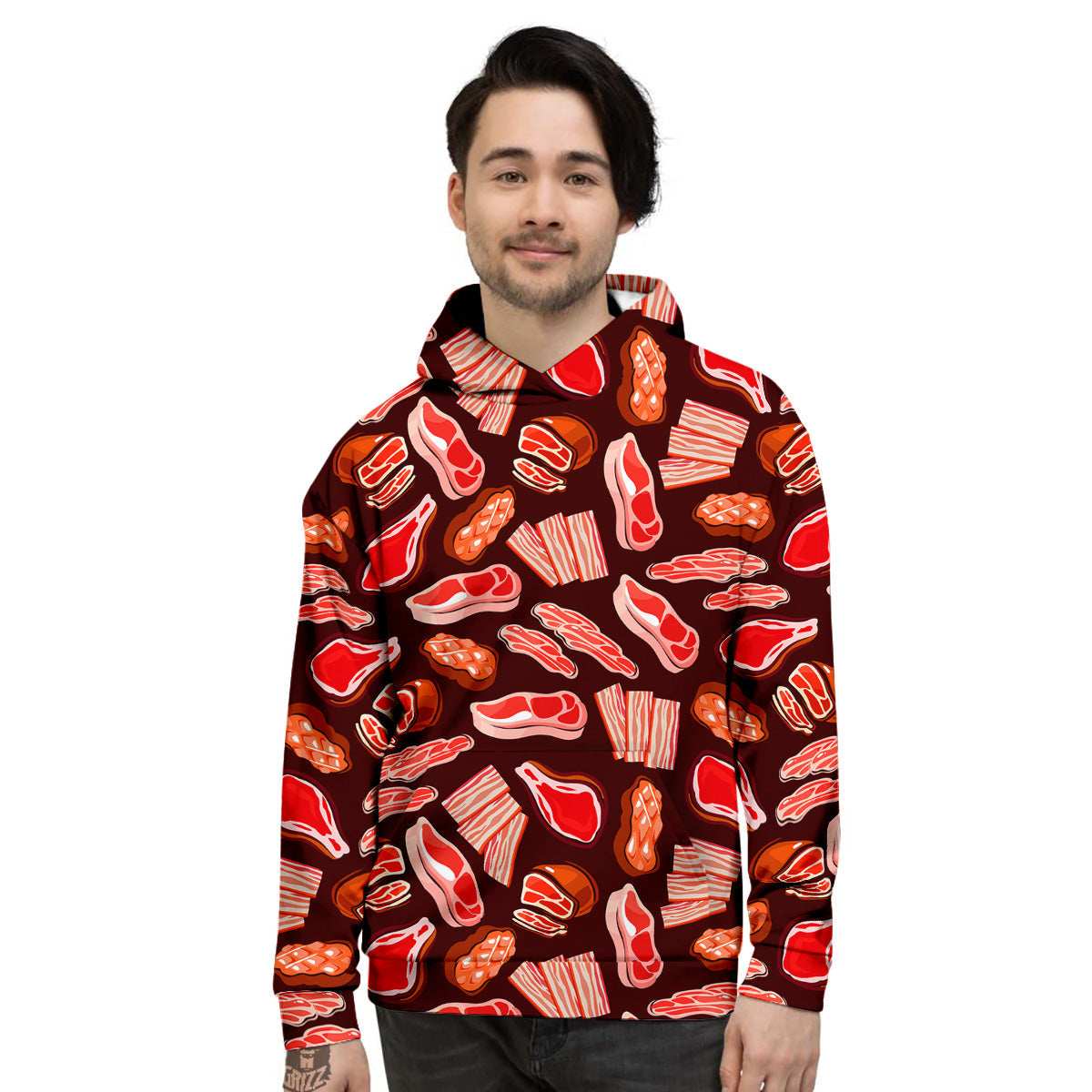 Beef Steaks Print Pattern Men's Hoodie-grizzshop
