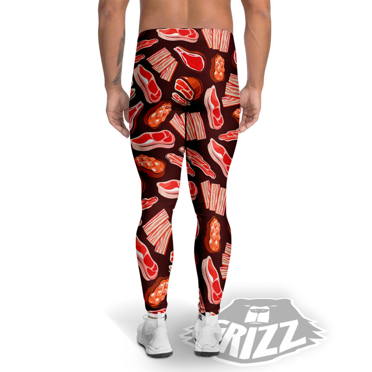 Beef Steaks Print Pattern Men's Leggings-grizzshop