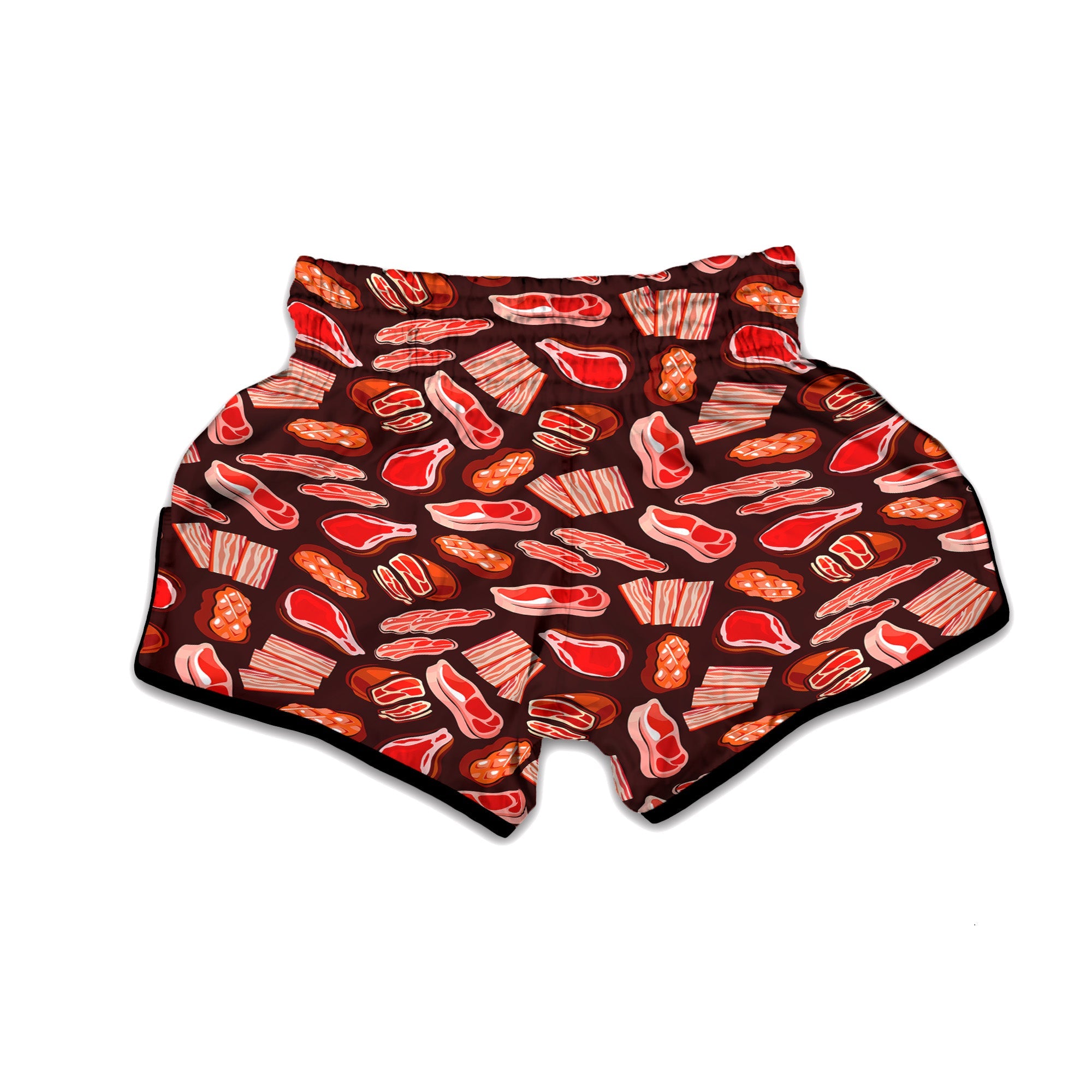 Beef Steaks Print Pattern Muay Thai Boxing Shorts-grizzshop