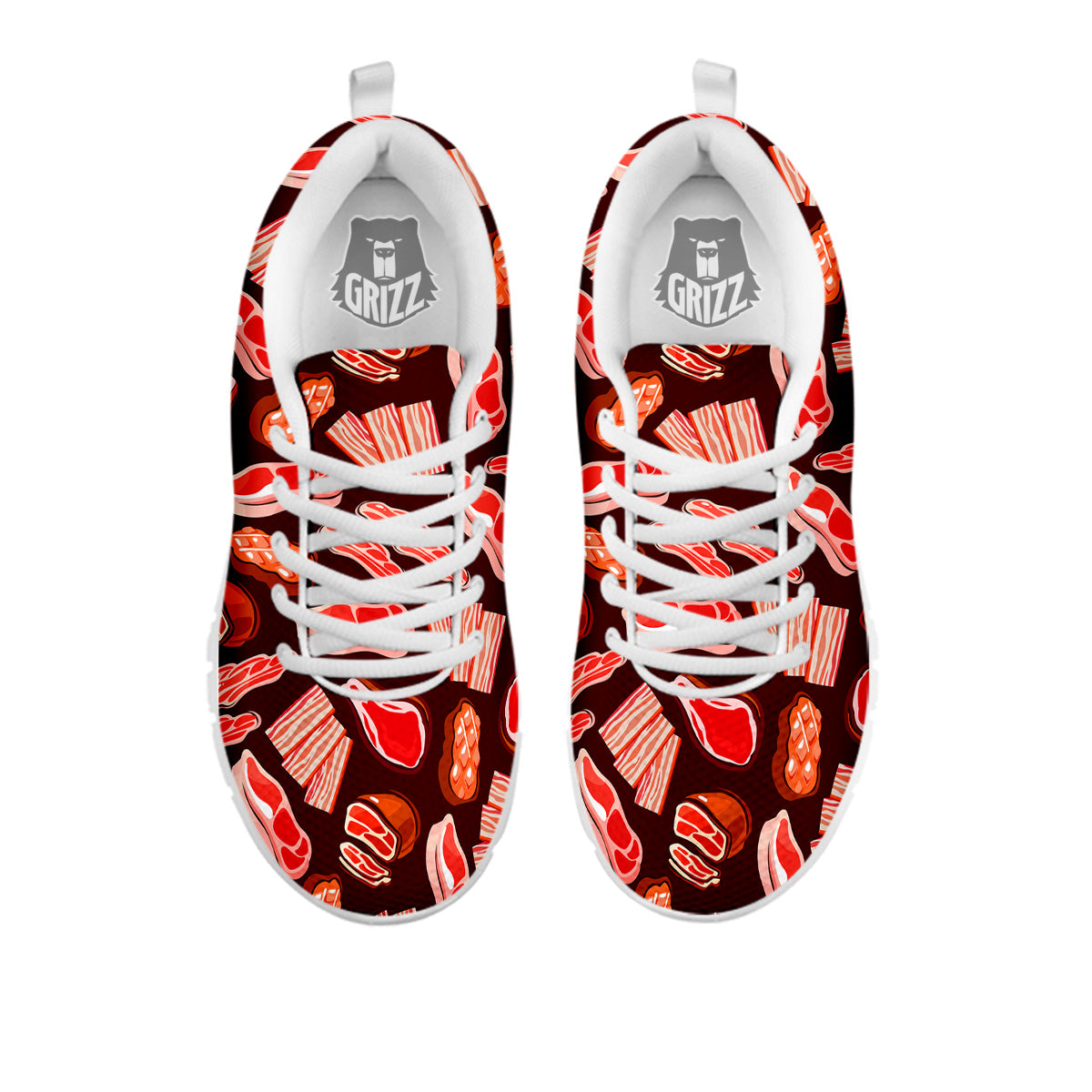 Beef Steaks Print Pattern White Sneaker-grizzshop