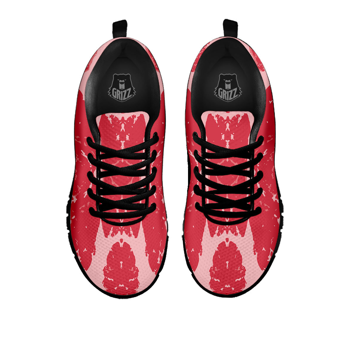 Beef Texture Print Pattern Black Sneaker-grizzshop