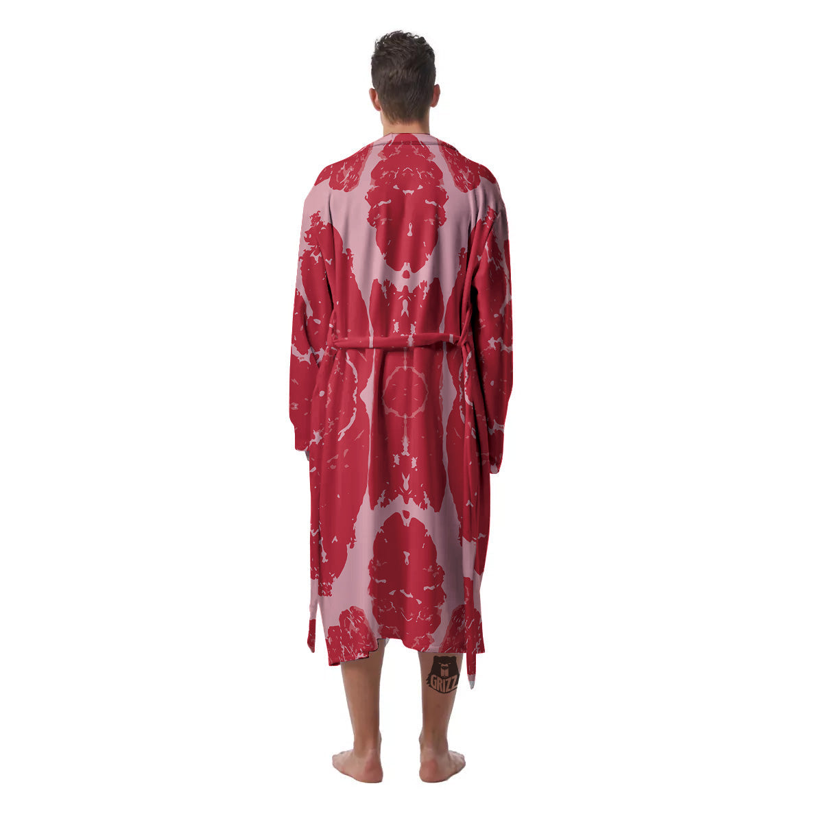 Beef Texture Print Pattern Men's Robe-grizzshop