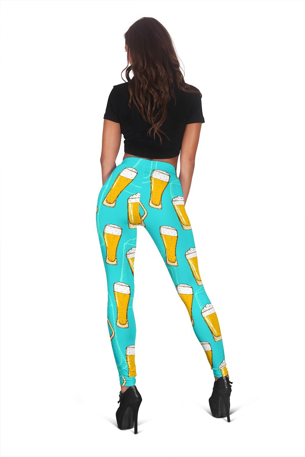 Beer Blue Pattern Print Women Leggings-grizzshop