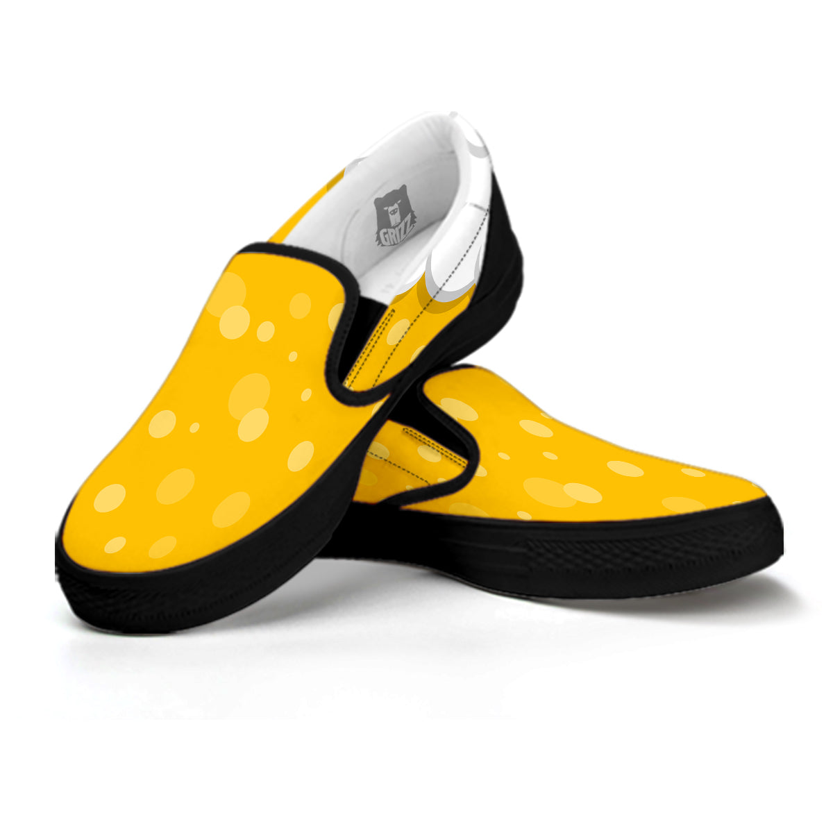 Beer Foam And Bubbles Cartoon Print Black Slip On Shoes-grizzshop