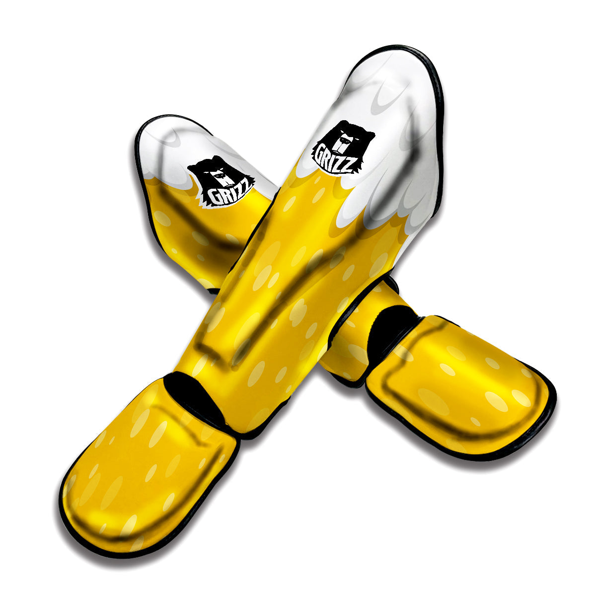 Beer Foam And Bubbles Cartoon Print Muay Thai Shin Guards-grizzshop