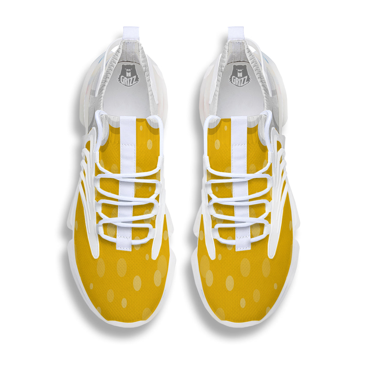 Beer Foam And Bubbles Cartoon Print White Gym Shoes-grizzshop