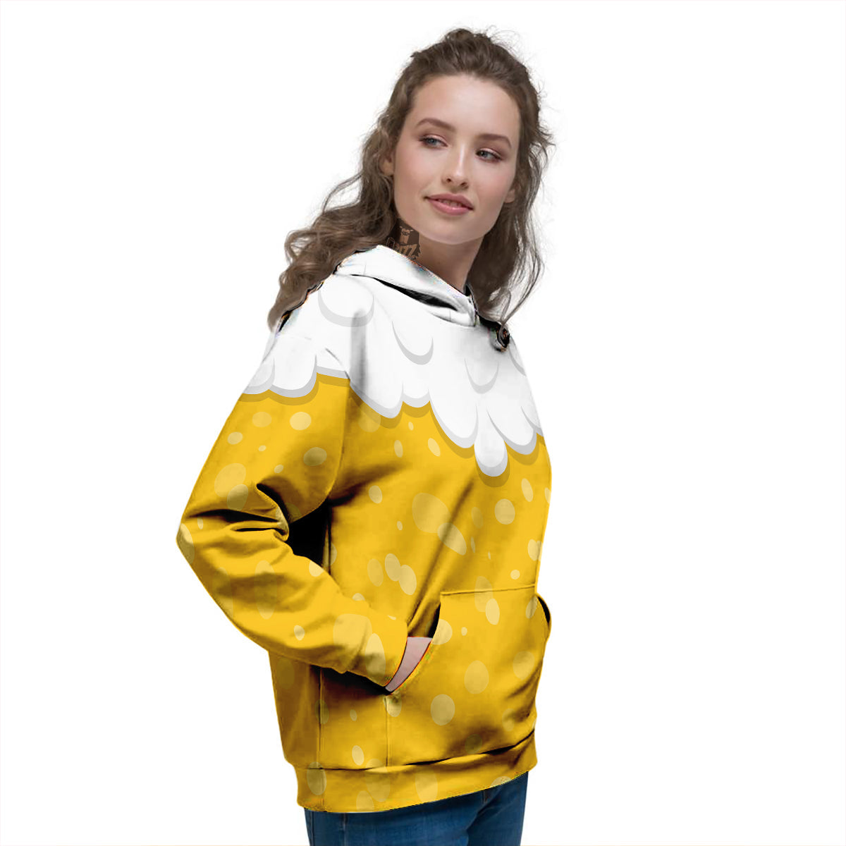 Beer Foam And Bubbles Cartoon Print Women's Hoodie-grizzshop