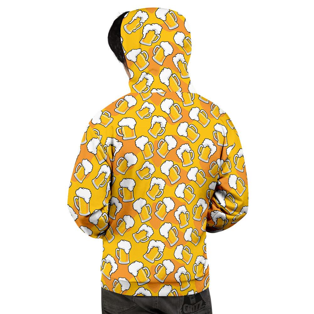 Beer Mug Pattern Print Men's Hoodie-grizzshop
