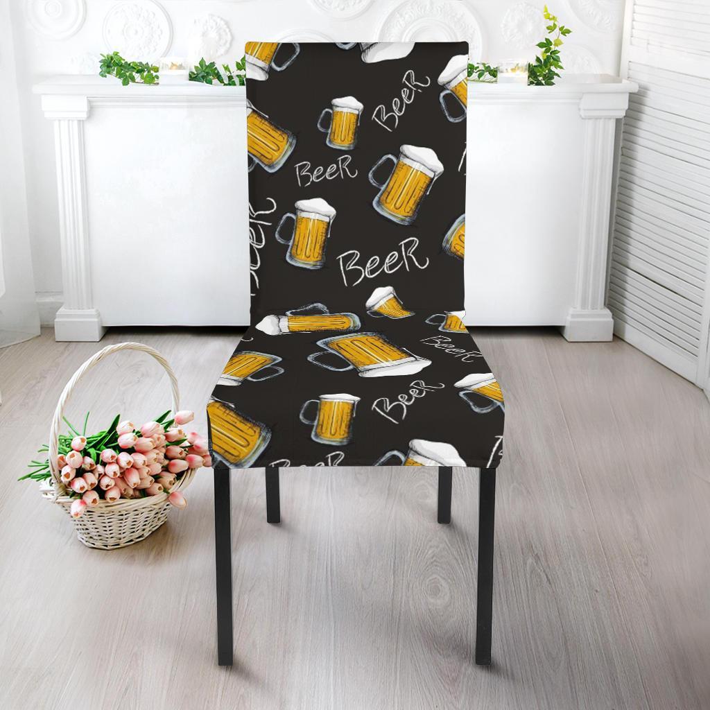 Beer Pattern Print Chair Cover-grizzshop