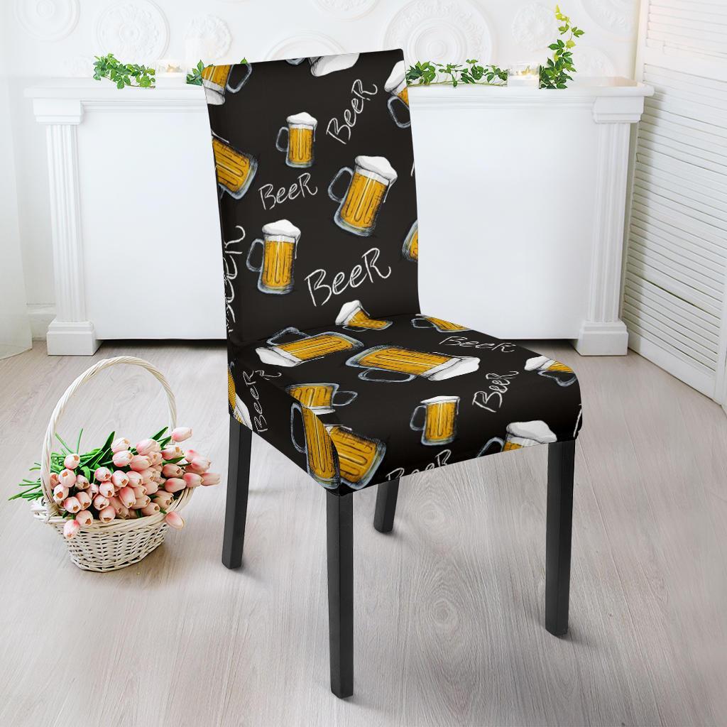 Beer Pattern Print Chair Cover-grizzshop