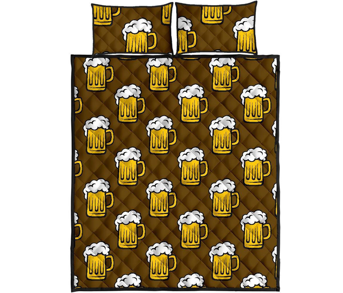 Beer Print Pattern Bed Set Quilt-grizzshop