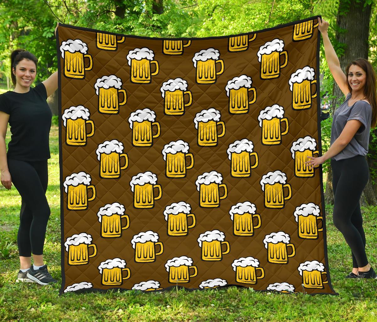 Beer Print Pattern Quilt-grizzshop