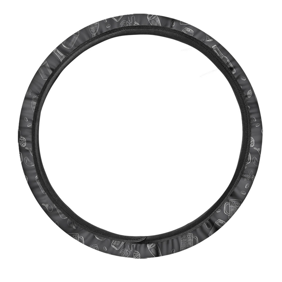 Beer White And Black Print Pattern Car Steering Wheel Cover-grizzshop