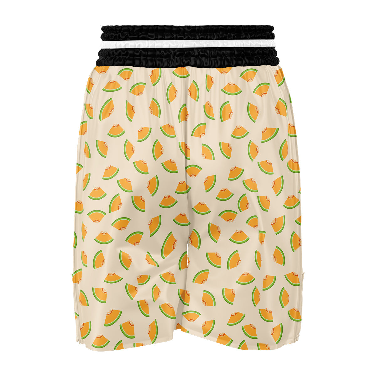 Beige And Melon Print Pattern Boxing Shorts-grizzshop