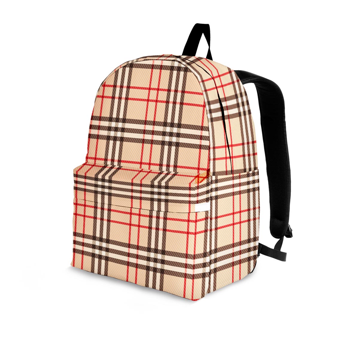 Beige Plaid Tartan Backpack-grizzshop