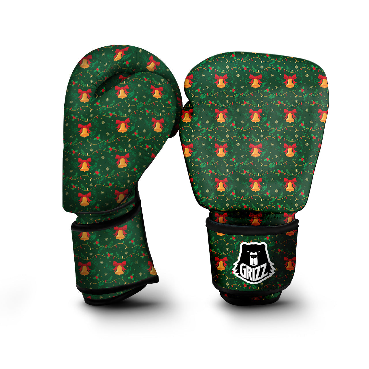 Bell Cute Christmas Print Pattern Boxing Gloves-grizzshop