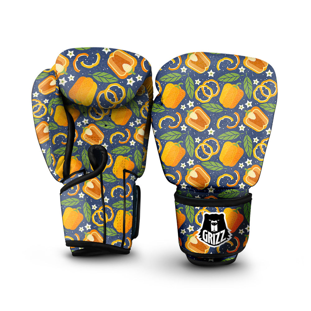 Bell Pepper Leaf Print Pattern Boxing Gloves-grizzshop