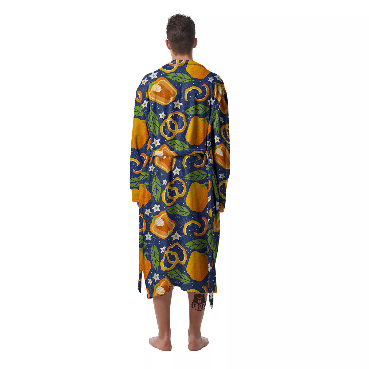 Bell Pepper Leaf Print Pattern Men's Robe-grizzshop