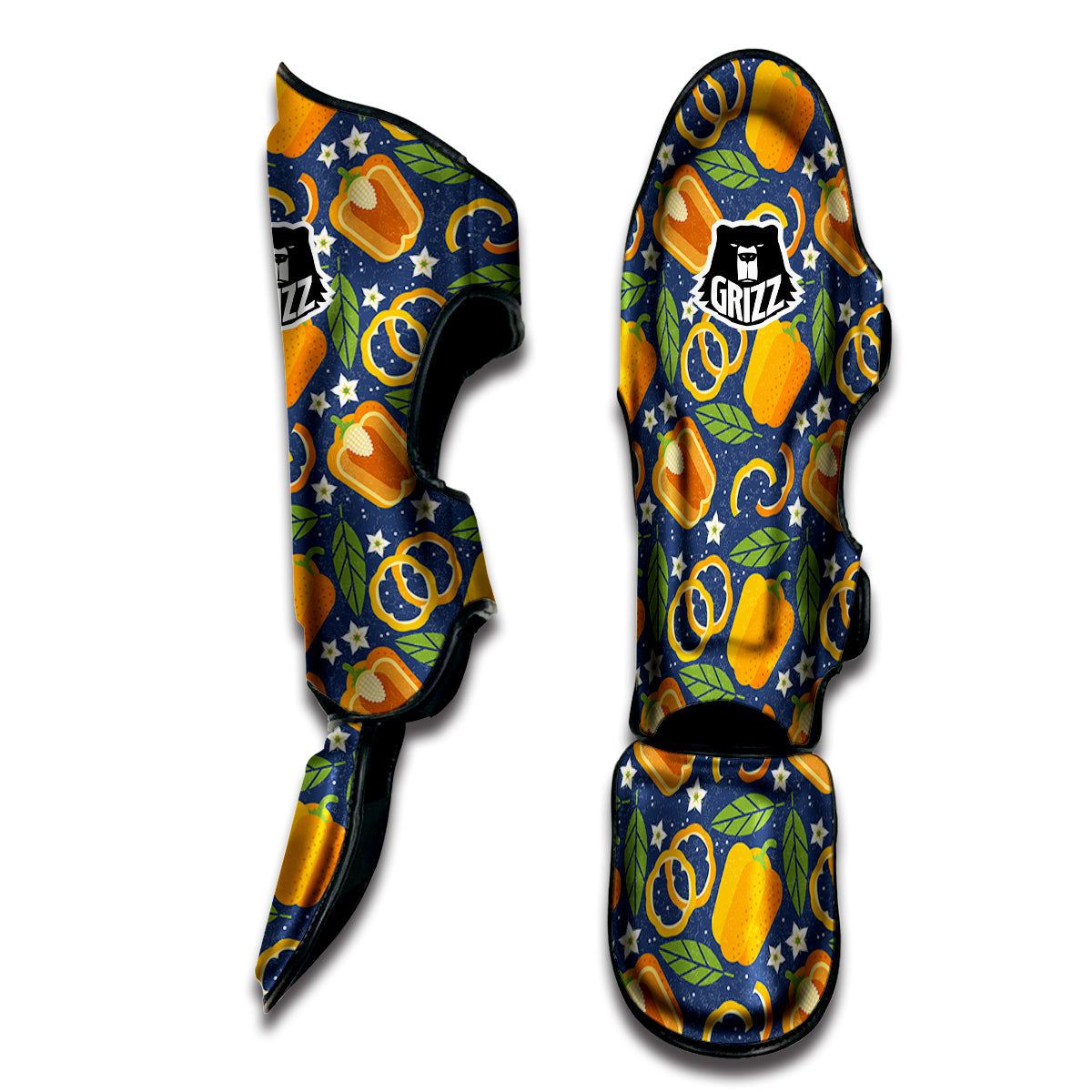 Bell Pepper Leaf Print Pattern Muay Thai Shin Guards-grizzshop