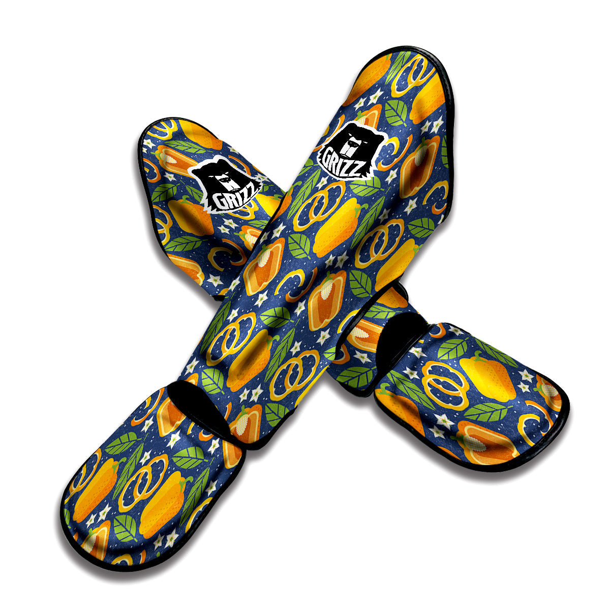 Bell Pepper Leaf Print Pattern Muay Thai Shin Guards-grizzshop
