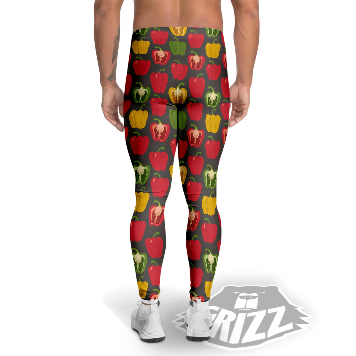 Bell Pepper Vintage Print Pattern Men's Leggings-grizzshop
