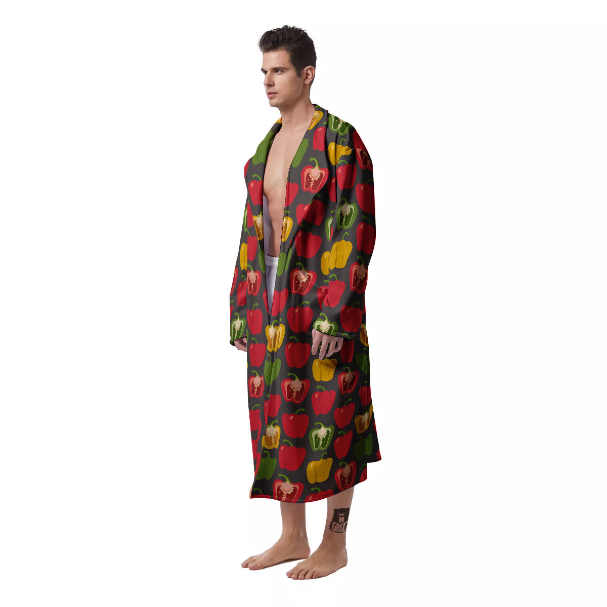 Bell Pepper Vintage Print Pattern Men's Robe-grizzshop