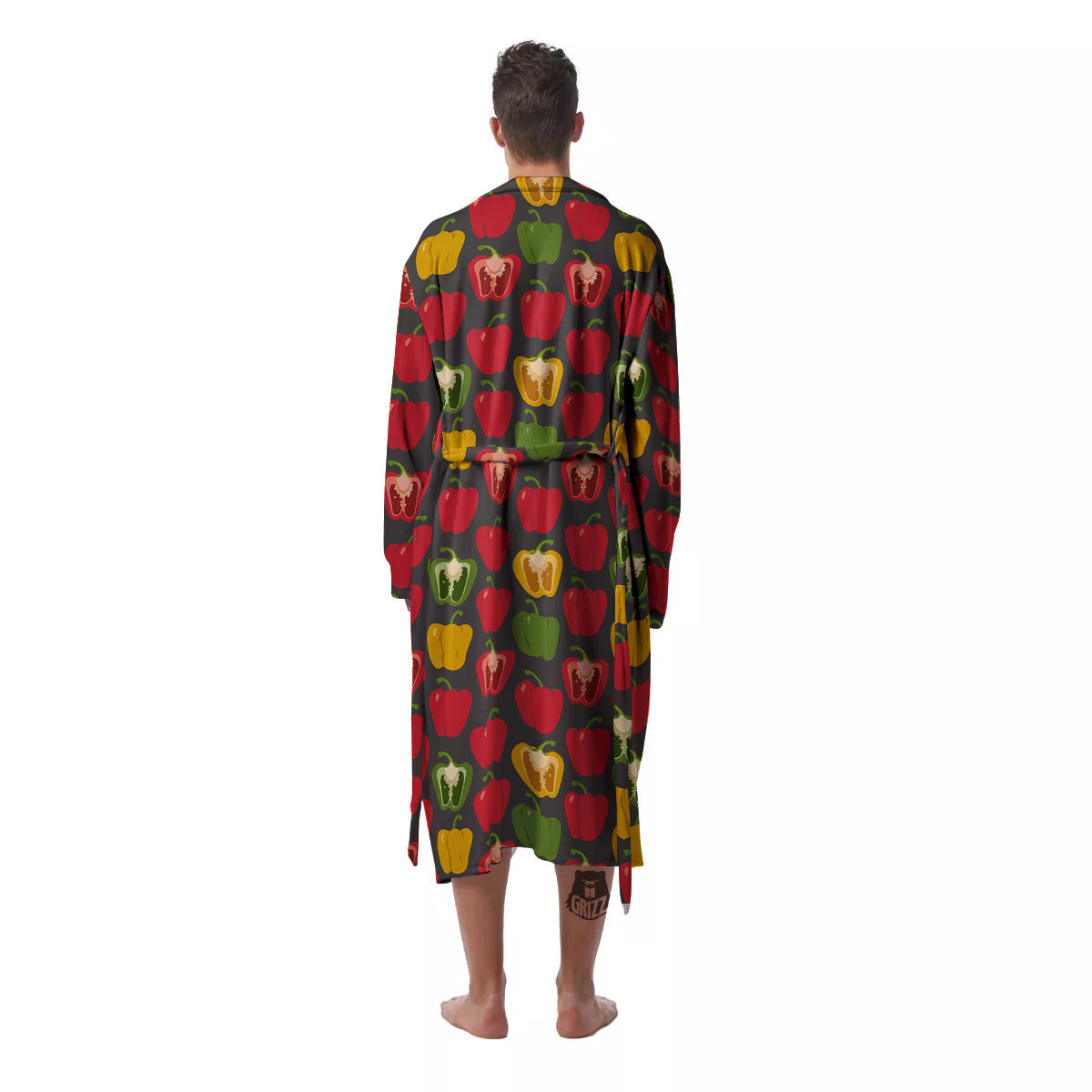 Bell Pepper Vintage Print Pattern Men's Robe-grizzshop