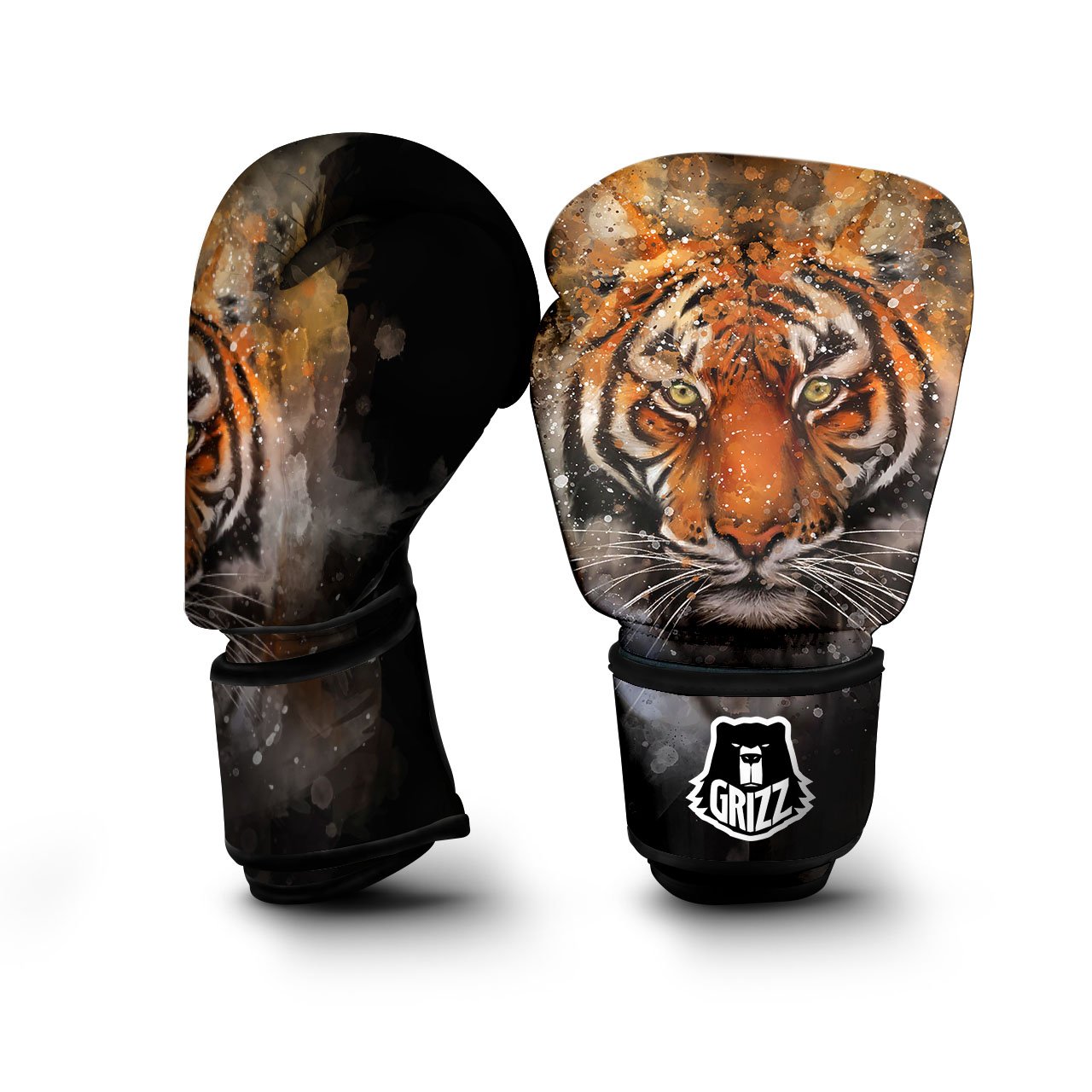 Bengal Tiger Watercolor Print Boxing Gloves-grizzshop