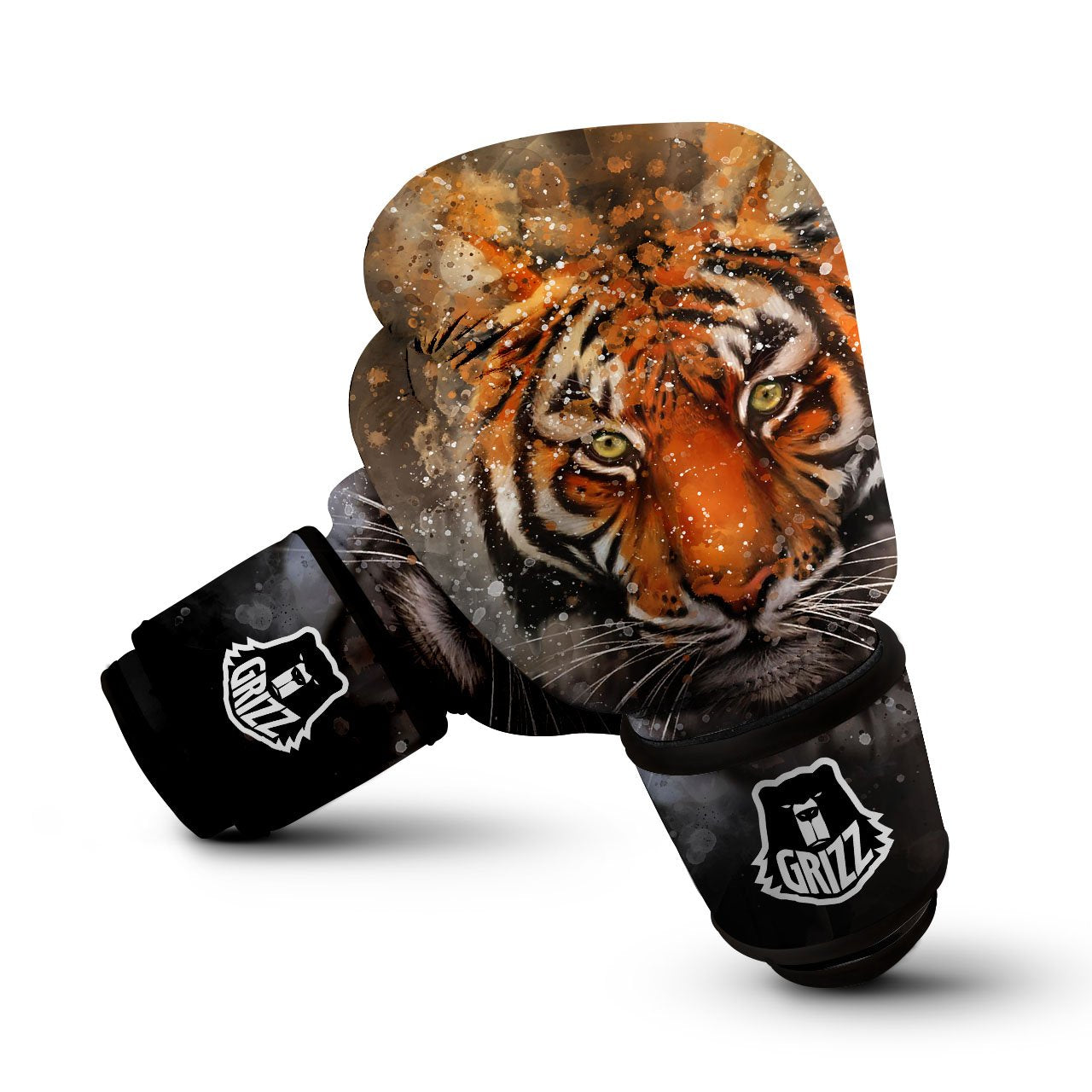 Bengal Tiger Watercolor Print Boxing Gloves-grizzshop
